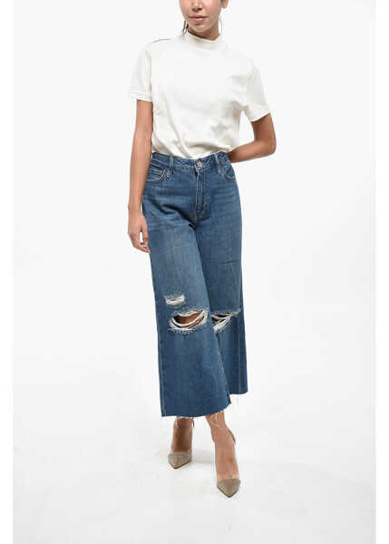 Blugi drepti FRAME High Waist Cropped Wide Leg Jeans 28Cm Blue Femei (BM 19247249) 4