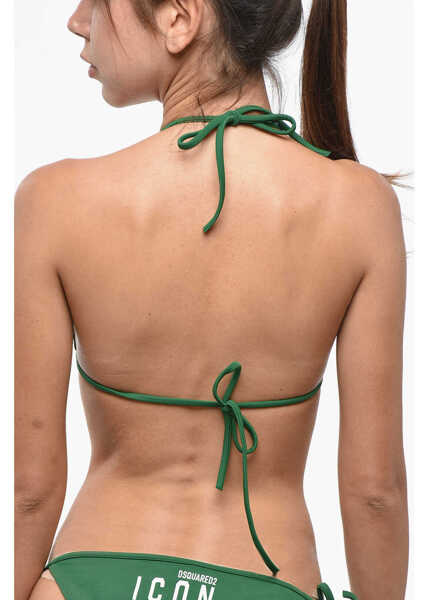 Sutiene DSQUARED2 Icon Adjustable Triangle Bikini Top Green Femei (BM 19247255) 3