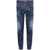 DSQUARED2 Straight Leg Skater Jeans With Logoed Leather Patch 17Cm Blue