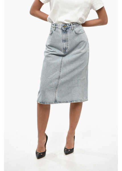 Fuste casual TOTME Denim Midi Skirt With Logo Button Blue Femei (BM 19247267) 1
