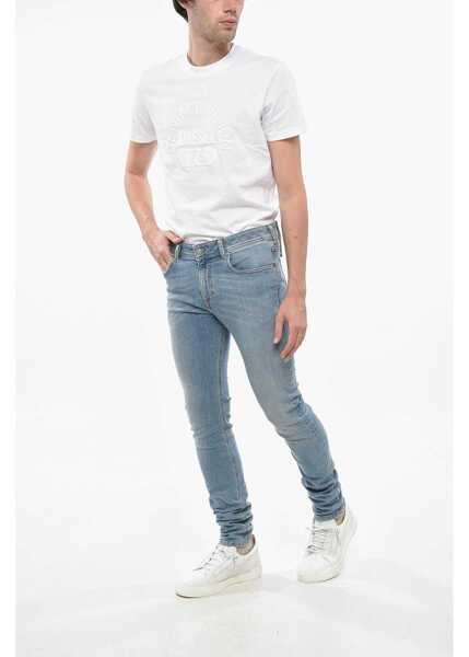 Blugi slim fit Diesel Light Washed Sleenker Skinny Fit Denims 14Cm Light Blue Barbati (BM 19247273) 4