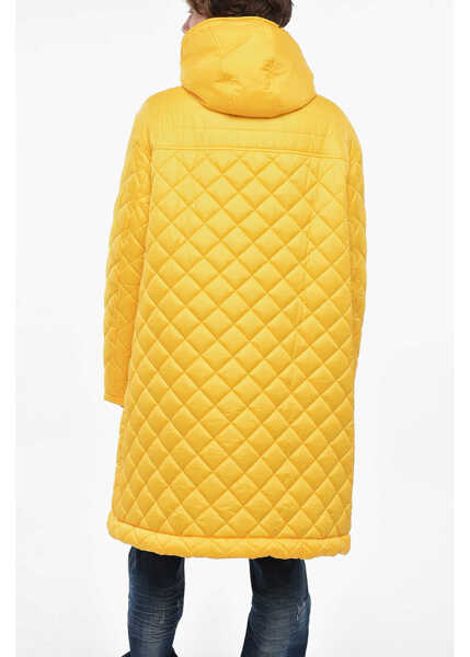 Geci Parka DSQUARED2 Quilted Padded Utility Maxi Jacket Yellow Barbati (BM 19247276) 2