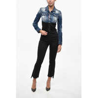 Geci de blugi Dama - Geci de blugi DSQUARED2 Cropped Fit Denim Jacket With Corset Detail On The Bottom Blue Femei (BM 19247279) - B-mall.ro