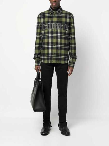 Camasi casual DSQUARED2 Checked Overshirt With Embossed Logo Brown Barbati (BM 19247282) 2