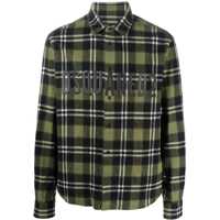 Camasi casual Checked Overshirt With Embossed Logo Barbati