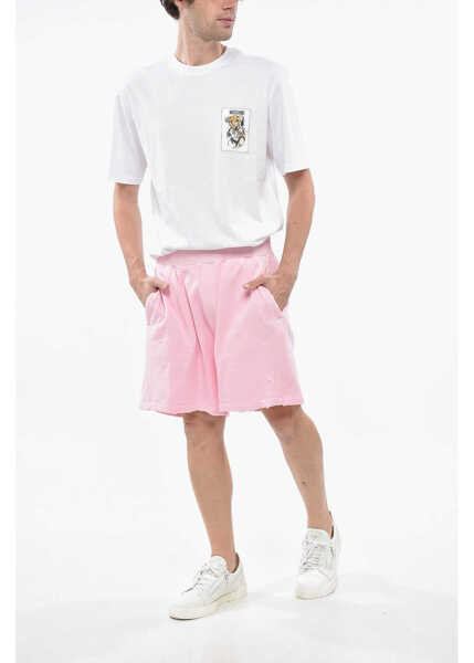 Pantaloni scurti DSQUARED2 Vintage Effect Long Arnold Fit Shorts With Elastic Waistband Pink Barbati (BM 19247288) 4