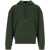 MAISON KITSUN&Eacute; Brushed Cotton Hoodie With Fox Detail Green