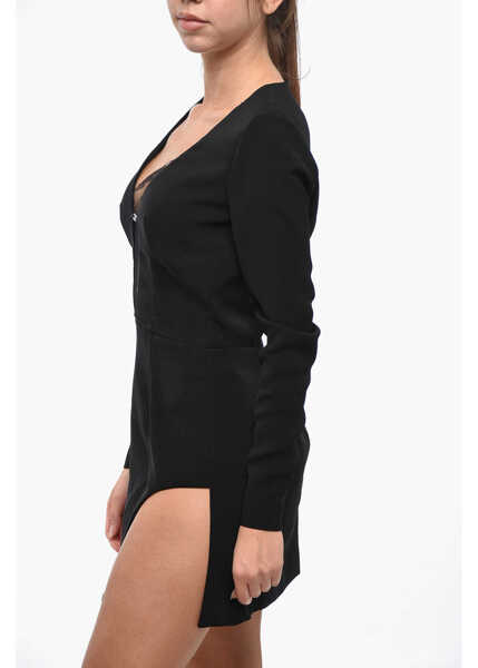 Rochii scurte DSQUARED2 Icon Long Sleeved Mini Dress With See-Through Detail Black Femei (BM 19247300) 2