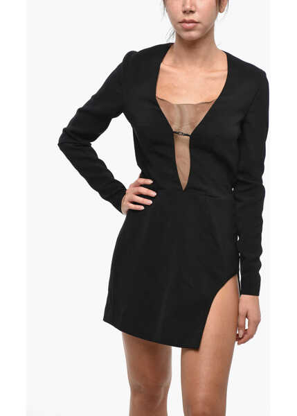 Rochii scurte DSQUARED2 Icon Long Sleeved Mini Dress With See-Through Detail Black Femei (BM 19247300) 4