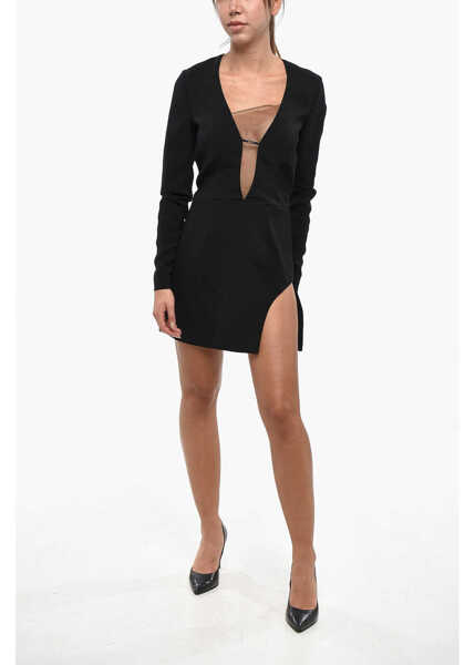 Rochii scurte DSQUARED2 Icon Long Sleeved Mini Dress With See-Through Detail Black Femei (BM 19247300) 1