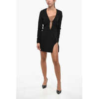 Rochii scurte Icon Long Sleeved Mini Dress With See-Through Detail Femei