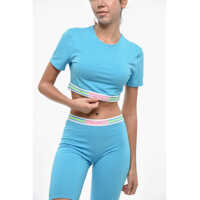 Tricouri Cropped Crew-Neck T-Shirt With Logo Femei