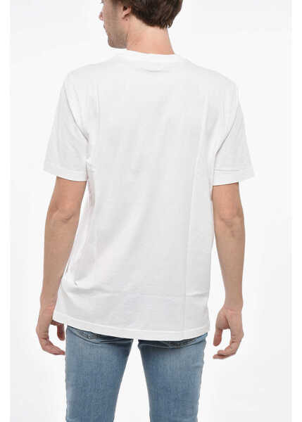 Tricouri Diesel Crew Neck Cotton T-Shirt With Ton Sur Ton Logo White Barbati (BM 19247309) 2