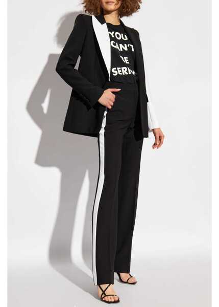 Tricouri Moschino Couture Contrasting Printed Crew-Neck T-Shirt Black Femei (BM 19247312) 2