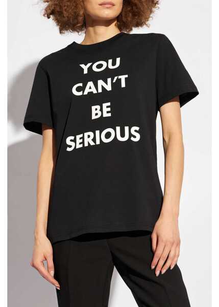 Tricouri Moschino Couture Contrasting Printed Crew-Neck T-Shirt Black Femei (BM 19247312) 3