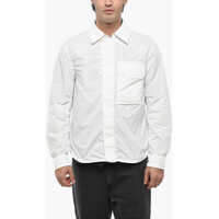 Jachete Solid Color Overshirt With Hidden Closure And Breast Pocket Barbati