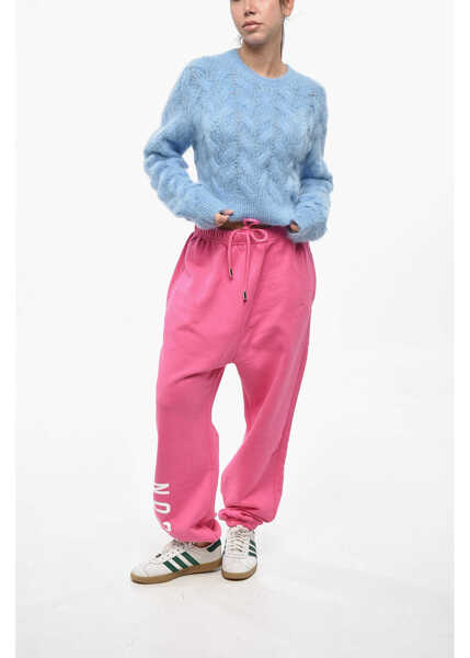 Pulovere DSQUARED2 Cable Knitted Cropped Crew-Neck Sweater Blue Femei (BM 19247327) 4