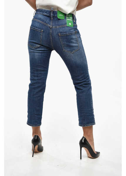 Blugi skinny DSQUARED2 Olop Delav Cool Girl Fit Denims 16Cm Blue Femei (BM 19247345) 3