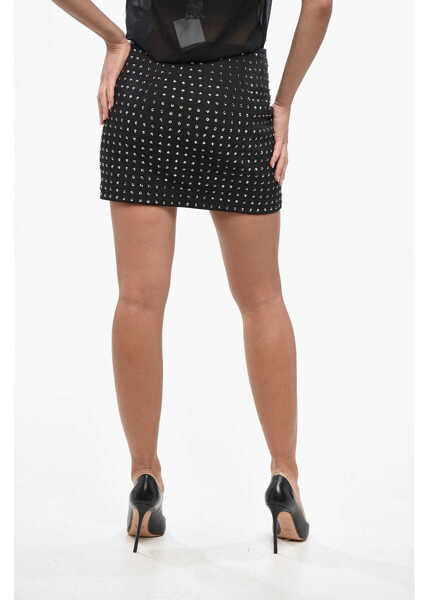 Fuste scurte Max Mara Sportmax All-Over Rhinestoned Iacopo Miniskirt Black Femei (BM 19247351) 3