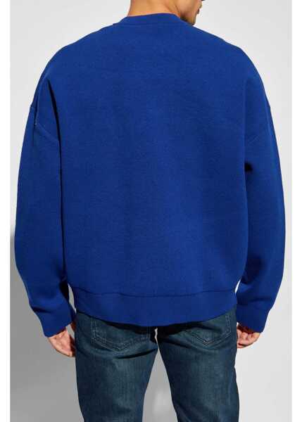 Pulovere Diesel Red Tag Jacquard Wool Blend Crew Neck Sweater Blue Barbati (BM 19247429) 4