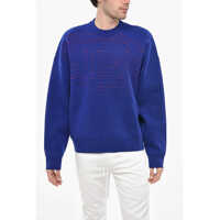 Pulovere Red Tag Jacquard Wool Blend Crew Neck Sweater Barbati