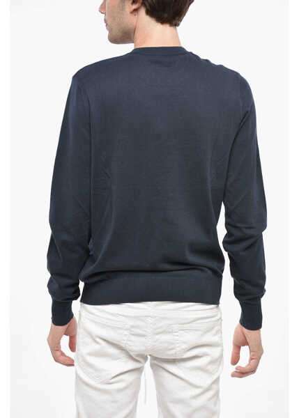 Pulovere Diesel Crew Neck Cotton Sweater With Embossed Logo Blue Barbati (BM 19247432) 2