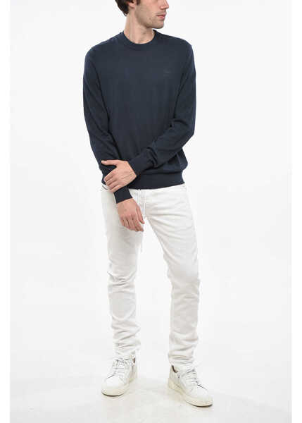 Pulovere Diesel Crew Neck Cotton Sweater With Embossed Logo Blue Barbati (BM 19247432) 4