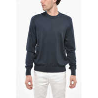 Pulovere Crew Neck Cotton Sweater With Embossed Logo Barbati