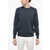 Diesel Crew Neck Cotton Sweater With Embossed Logo Blue