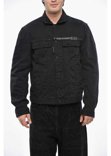 Geci de blugi DSQUARED2 Icon Denim Boxy Jean Jacket With Silver-Tone Detail Black Barbati (BM 19247435) 1