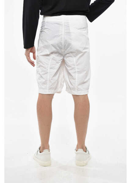 Pantaloni scurti TEN C Solid Color Nylon Shorts With Logoed Patch White Barbati (BM 19247438) 2