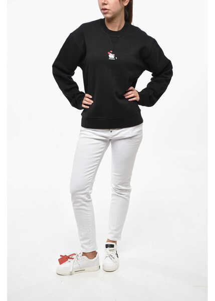 Bluze de trening DSQUARED2 Fleeced Cotton Cool Fit Crew-Neck Sweatshirt Black Femei (BM 19247444) 4