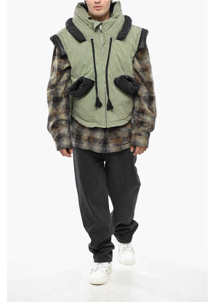 Jachete CRAIG GREEN Padded Sleeveless Jacket With Extractable Hood Green Barbati (BM 19247453) 4