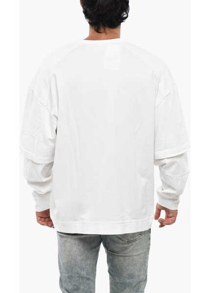 Tricouri DARKPARK Solid Color Long Sleeved Theo T-Shirt White Barbati (BM 19247459) 2