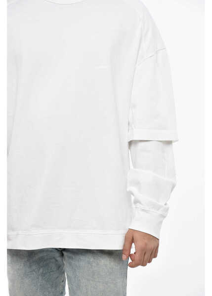 Tricouri DARKPARK Solid Color Long Sleeved Theo T-Shirt White Barbati (BM 19247459) 3