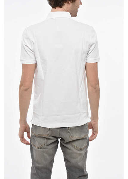 Tricouri Polo Diesel Hopsack Cotton Blend Smith Polo With Logo Patch White Barbati (BM 19247462) 2