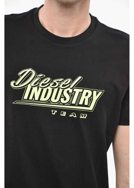 Tricouri Diesel Crew Neck Industry T-Shirt With Embossed Logo Black Barbati (BM 19247477) 3