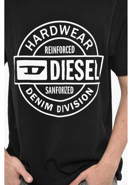 Tricouri Diesel Crew Neck Hard Wear T-Shirt With Front Print Black Barbati (BM 19247480) 3