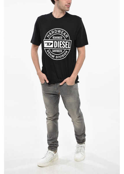 Tricouri Diesel Crew Neck Hard Wear T-Shirt With Front Print Black Barbati (BM 19247480) 4