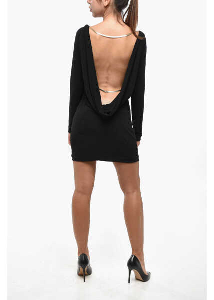 Rochii scurte DSQUARED2 Long Sleeved Open Back Mini Dress Black Femei (BM 19247489) 3