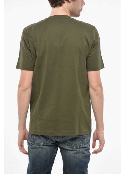 Tricouri Diesel Crew Neck Cotton T-Shirt With Printed Logo Military Green Barbati (BM 19247495) 2