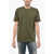 Diesel Crew Neck Cotton T-Shirt With Printed Logo Military Green