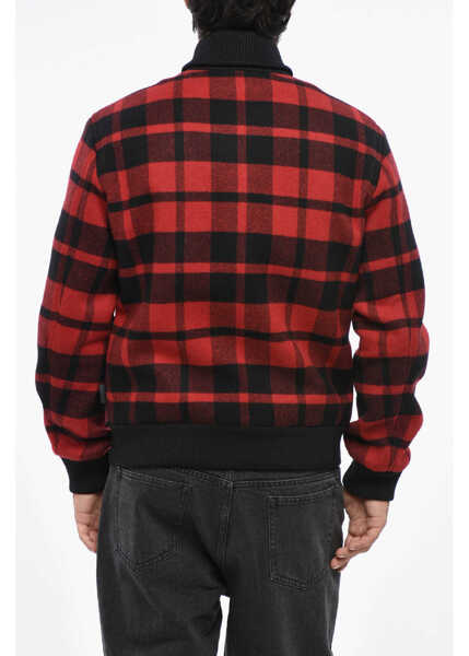 Bomber jacket Woolrich Buffalo Checked Wool Blend Bomber Jacket Red Barbati (BM 19247498) 2