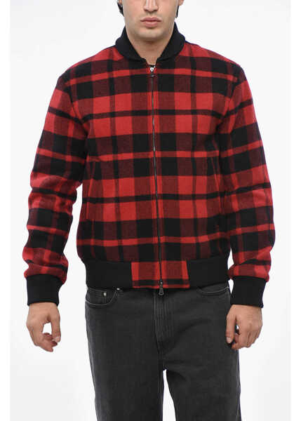 Bomber jacket Woolrich Buffalo Checked Wool Blend Bomber Jacket Red Barbati (BM 19247498) 1