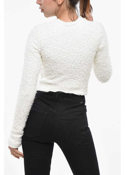 Cardigane Balenciaga Lurex And Tweed Crop Cardigan White Femei (BM 19247510) 3