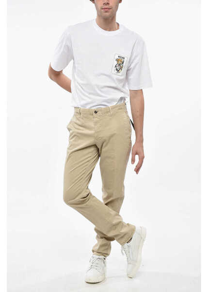 Pantaloni casual Incotex Slowear Slacks Stretch Cotton Slim Fit Chino Pants Beige Barbati (BM 19247513) 4