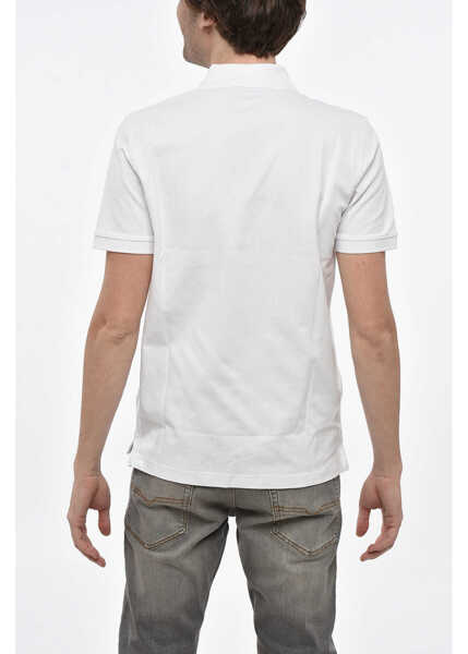 Tricouri Polo Diesel Hopsack Cotton Blend Smith Polo With Logo Patch White Barbati (BM 19247516) 2