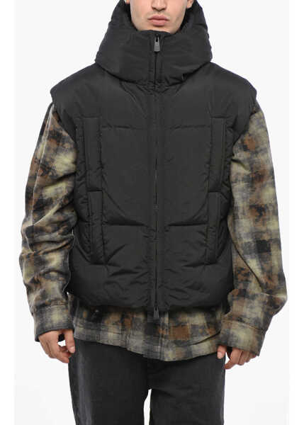 Geci de iarna Bacon Jacquard Nylon Andrew Down Vest Black Barbati (BM 19247519) 1