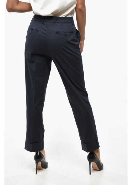 Pantaloni casual Incotex Cuffed Hem Nevet Chino Pants Blue Femei (BM 19247525) 3