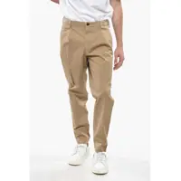 Pantaloni casual Slowear Single-Pleated Stretch Cotton Tapered Fit Pants Barbati